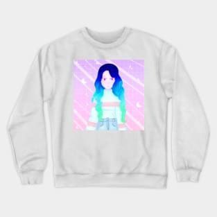 Beautiful colored hair girl Crewneck Sweatshirt